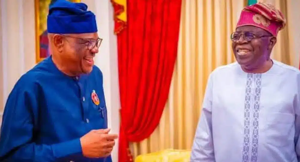 ‘Landlord, You Are Back?’ – Tinubu Greets Wike at Airport