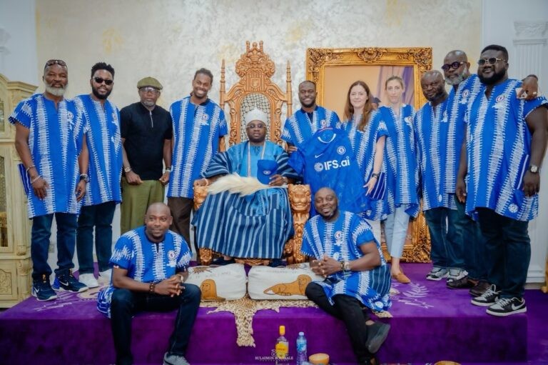 Chelsea Delegation Visits Oba Elegushi in Lagos