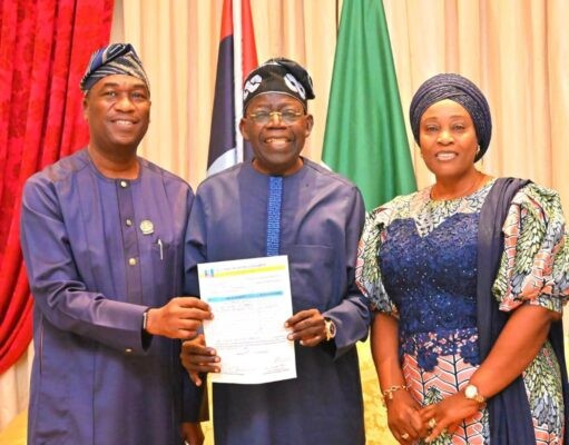 Hamzat, Wife Visit Tinubu After Emerging APC Lagos Governorship Candidate