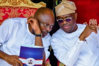 L-R: Rivers State Governor Siminalayi Fubara and FCT Minister, Nyesom Wike