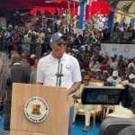 Oyo State Governor, Seyi Makinde, at his 2027 presidential declaration in Ibadan