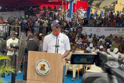 Oyo State Governor, Seyi Makinde, at his 2027 presidential declaration in Ibadan