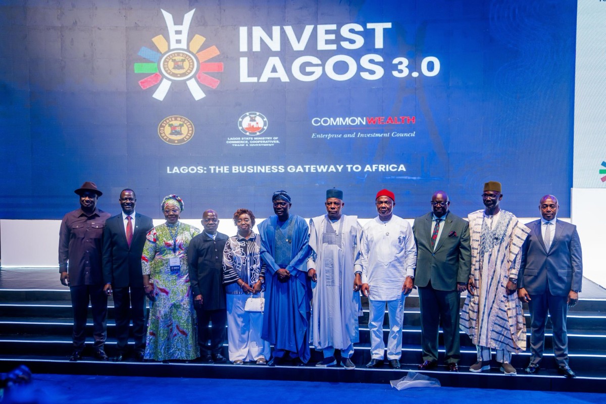 Vice President Kashim Shettima; Lagos State Governor, Babajide Sanwo-Olu; Abia State Governor, Alex Otti, and others at the Invest Lagos 3.0 summit 