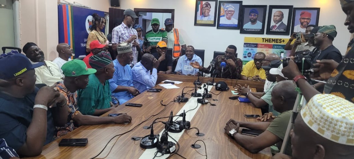 Lagos State Government officials meeting with NURTW and RTEAN members on Saturday, June 21, as part of efforts to set up "Waste Police"