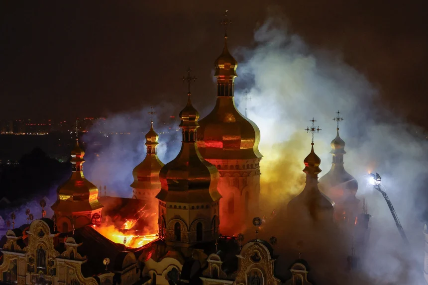 Russian Strikes Hit Kyiv Monastery, Kill Four in Heavy Assault