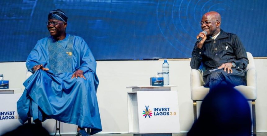 Lagos State Governor, Babajide Sanwo-Olu and Abia State Governor, Alex Otti, at the Invest Lagos 3.0 summit