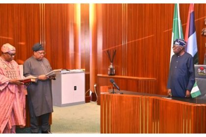 Tinubu Swears In Tegbe as Power Minister, Enikanolaiye as Foreign Affairs Minister of State