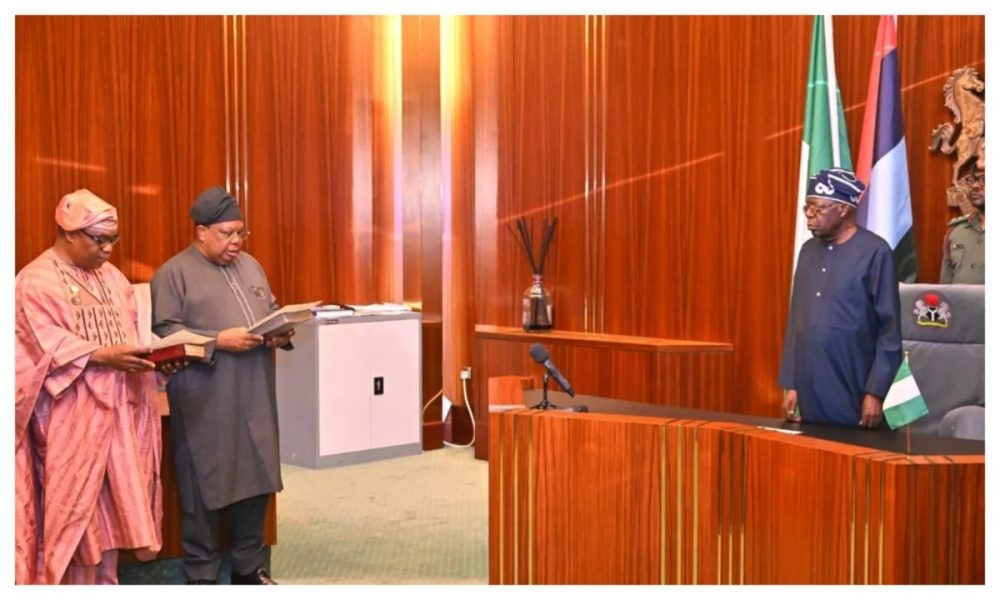 Tinubu Swears In Tegbe as Power Minister, Enikanolaiye as Foreign Affairs Minister of State