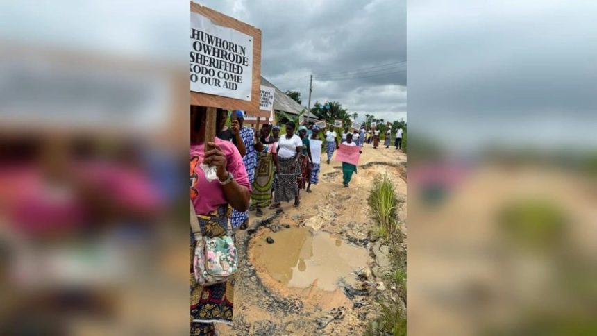 Residents Storm Streets Over Bad Road in Delta