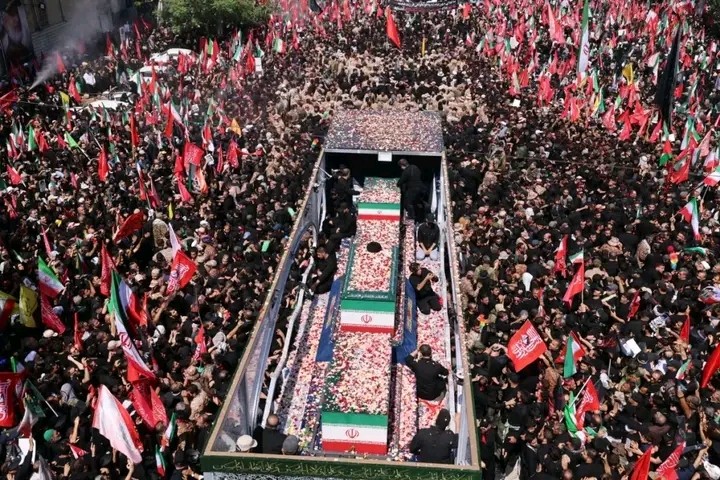 Millions Gather On Streets For Slain Iranian Supreme Leader Ali Khamenei’s Funeral Procession