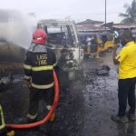 Speeding Gas Tanker Catches Fire After Hitting Bump in Lagos