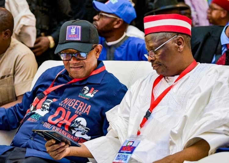 NDC Presidential Candidate, Peter Obi, and his running mate, Rabiu Musa Kwankwaso