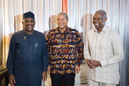 L-R: Minister of Education, Tunji Alausa; GPE Board Chairman and former Tanzanian President, Jakaya Mrisho Kikwete, and another official