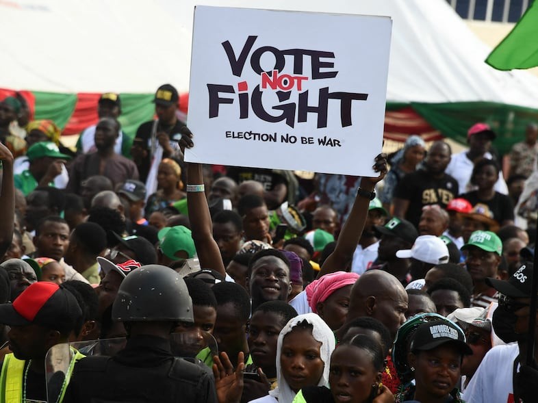 A campaign rally at Adamasingba Stadium in Ibadan, southwestern Nigeria, on Nov. 23, 2022 (Photo: Pius Utomi Ekpei/AFP via Getty Images)