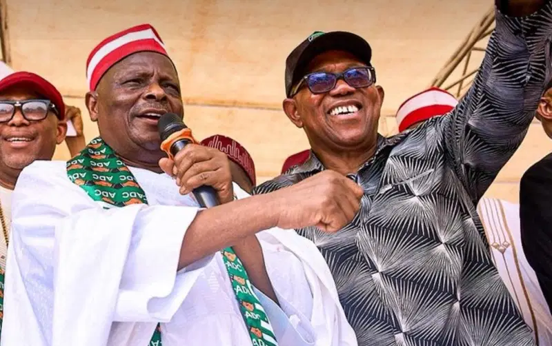 NDC Presidential Candidate, Peter Obi, and his running mate, Rabiu Musa Kwankwaso