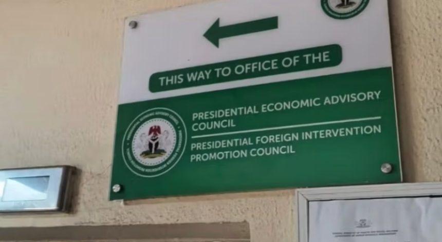 A sign at the Federal Secretariat pointing to the Office of PFIPC, the alleged fake agency