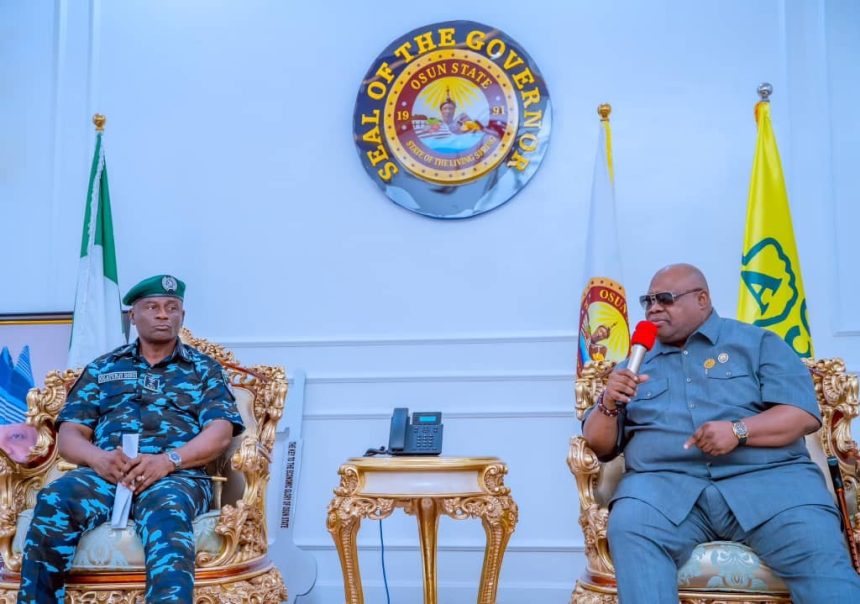 IGP Tunji Disu meeting with Osun State Governor, Ademola Adeleke