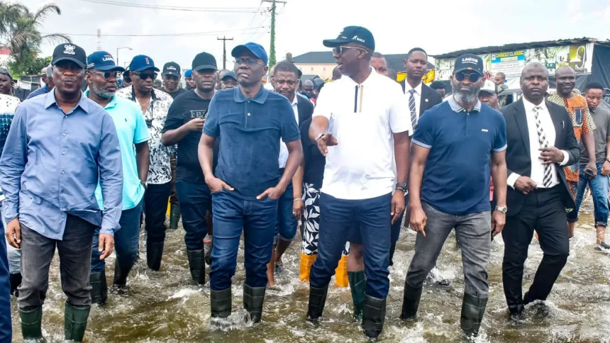 Sanwo-Olu Visits Flood-Ravaged Lekki Corridor, Orders Drainage Improvements