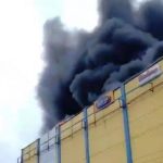 JUST IN: Emergency Responders Battle Fire at Justrite Supermarket in Lagos