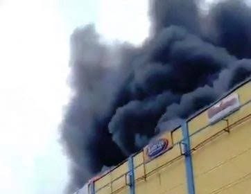 JUST IN: Emergency Responders Battle Fire at Justrite Supermarket in Lagos