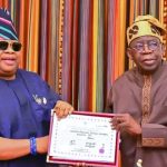 Adeleke Presents Certificate Of Return To Tinubu At Aso Villa