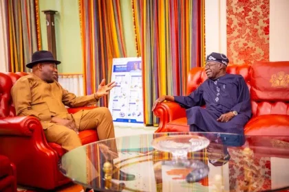 Jonathan Visits Tinubu In Aso Rock Behind Closed Doors