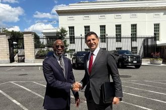 Minister of Solid Minerals Development, Dele Alake, at the White House for a meeting on possible mining partnership