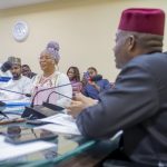 Minister of Education, Dr Tunji Alausa (Right), Chairman of the National Committee for the Advancement of Occupational Therapy, Audiology, and Speech Therapy Education (NCAOTASTE), Dr Victoria Amu (Left), and others at the committee's inauguration in March