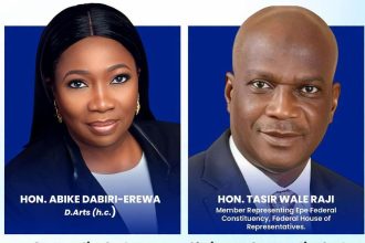 NiDCOM boss Abike Dabiri-Erewa and Rep Wale Raji
