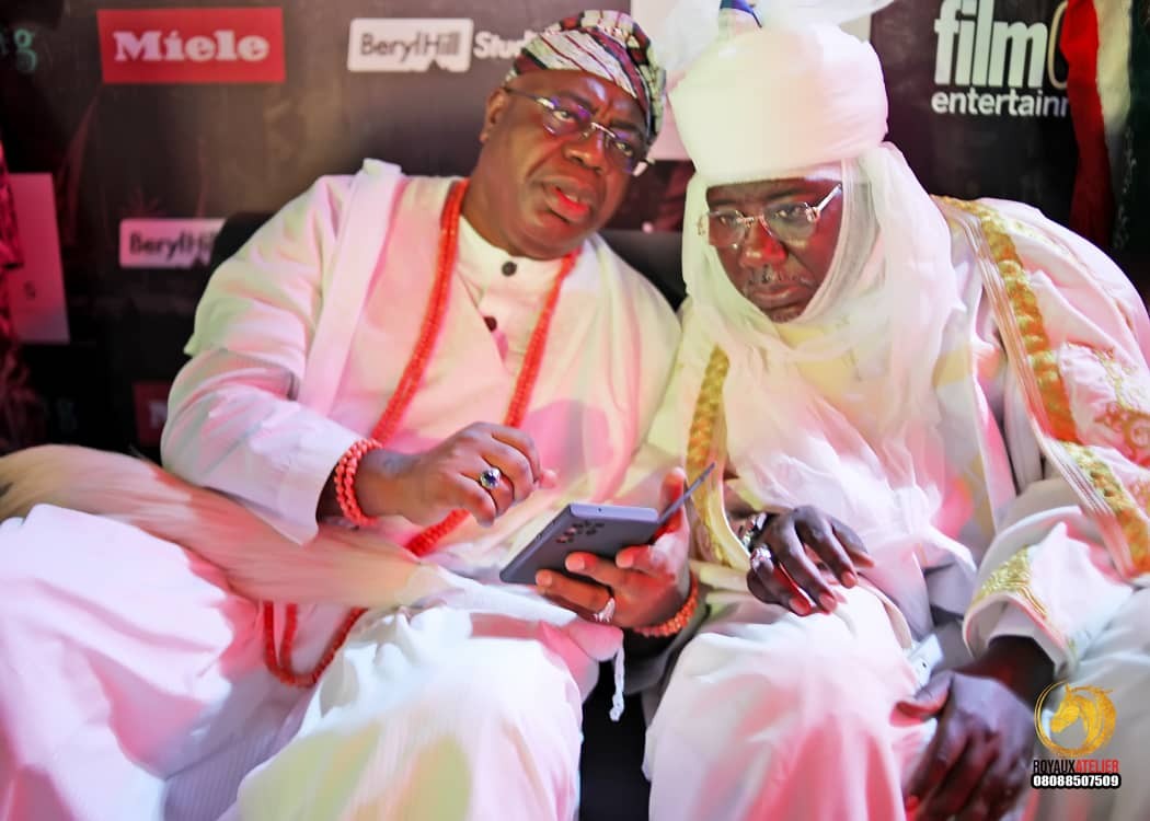 Traditional rulers, including Alara of Ilara Kingdom, Oba Olufolarin Ogunsanwo, at the premiere of the King Kosoko: The Battle for Lagos on Sunday